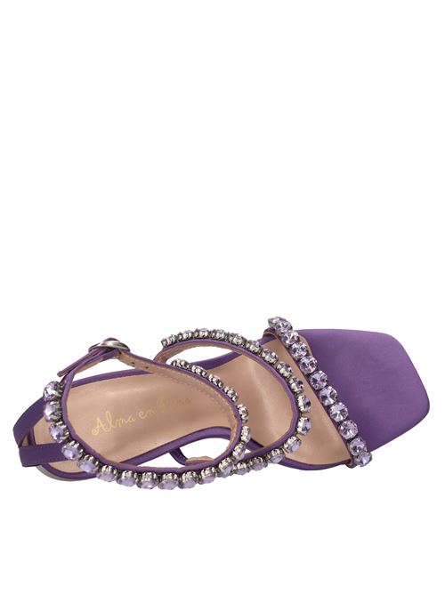 Sandali in raso e applicazioni ALMA EN PENA | V23242 SATINVIOLA